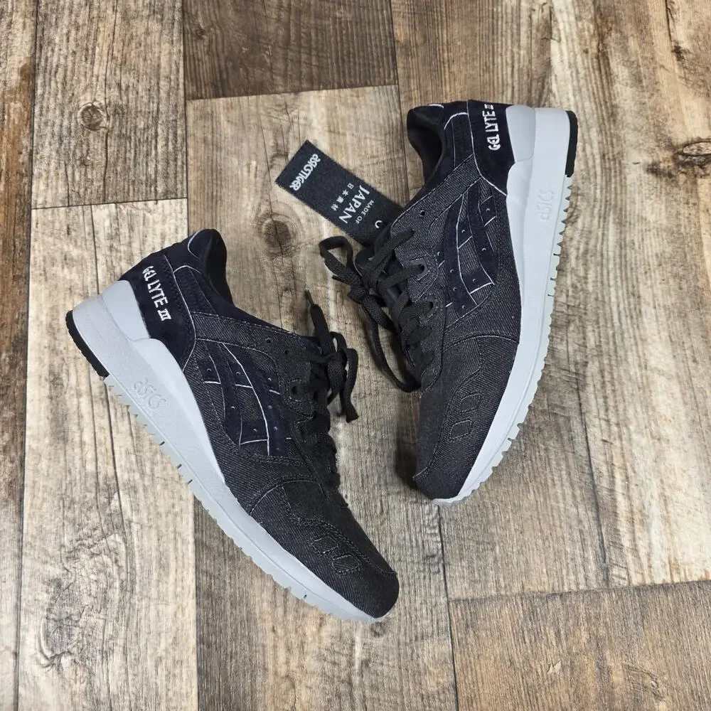 ASICS Gel-Lyte III Made of Japan Black Denim Sneakers Men’s 8 Streetwear
